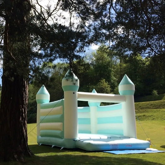 Personalised light green and white Inflatable Wedding Jumping bouncer ,  Bounce House caste For wedding party events