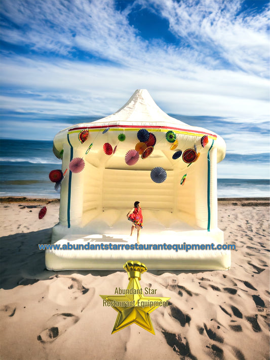 2021 new hot sale Wedding decoration jumper white bounce castle inflatable bouncy house jumping castle bouncer with blower