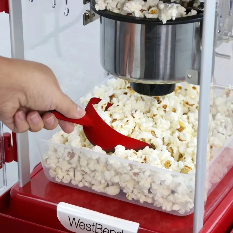 Popcorn Machine and Cart, 10-Cup Capacity, in Red (PCMC20RD13)