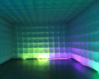 Outdoor Large LED Light White Inflatable Square Night Cube inflatable Party Tent For Carnival Advertising Decoration free ship