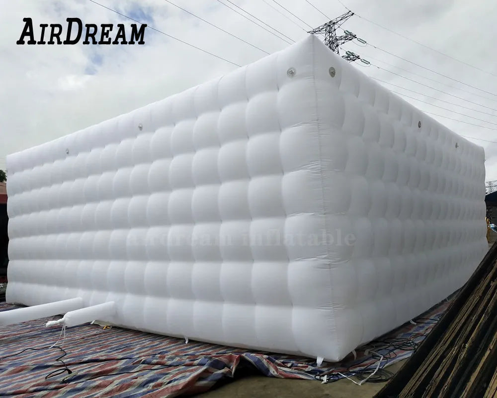 Outdoor Large LED Light White Inflatable Square Night Cube inflatable Party Tent For Carnival Advertising Decoration free ship